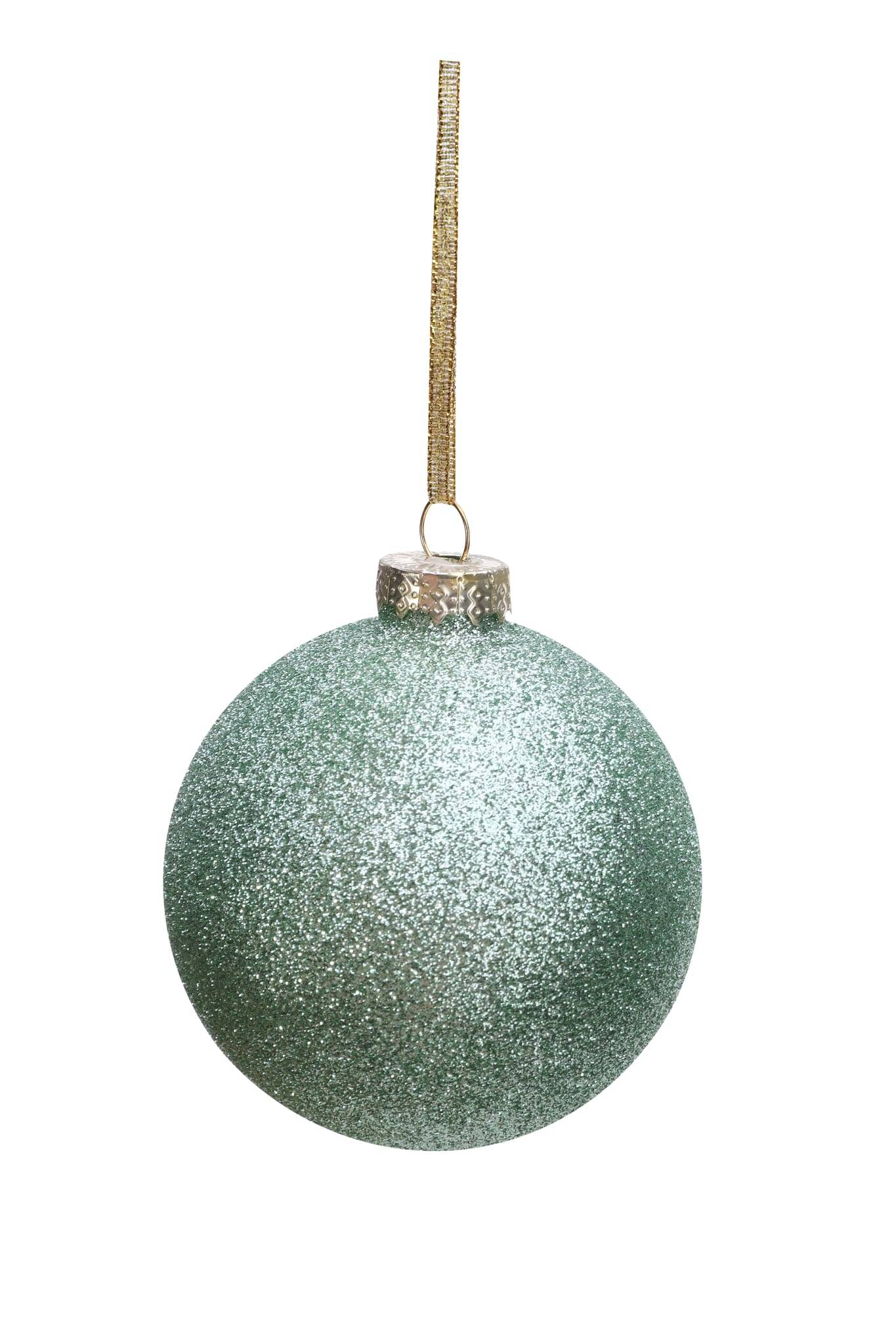 Boule de Noël vert sapin à paillettes Ø 8 cm - ECLOZ