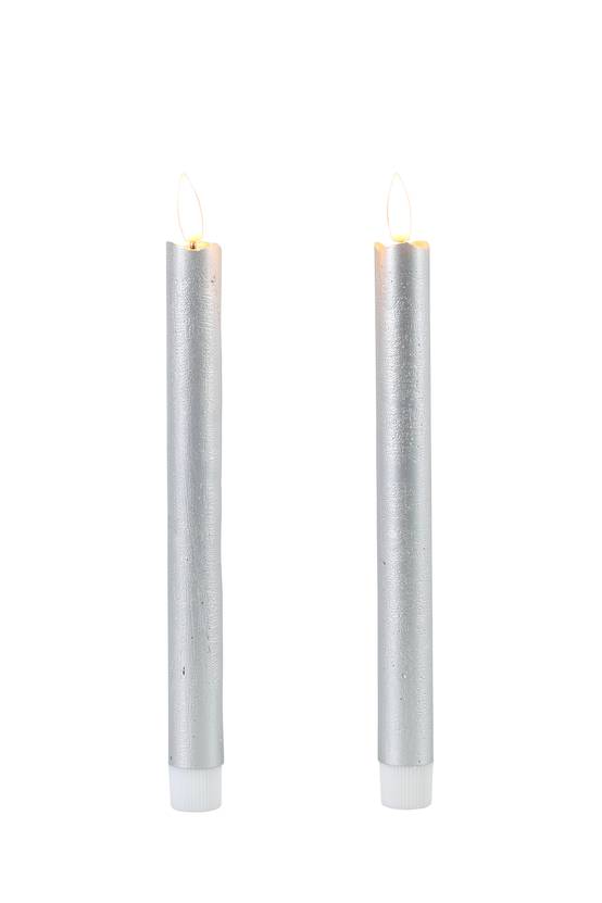 Ecloz - Set de 2 bougies argent LED chandelle - ECLOZ