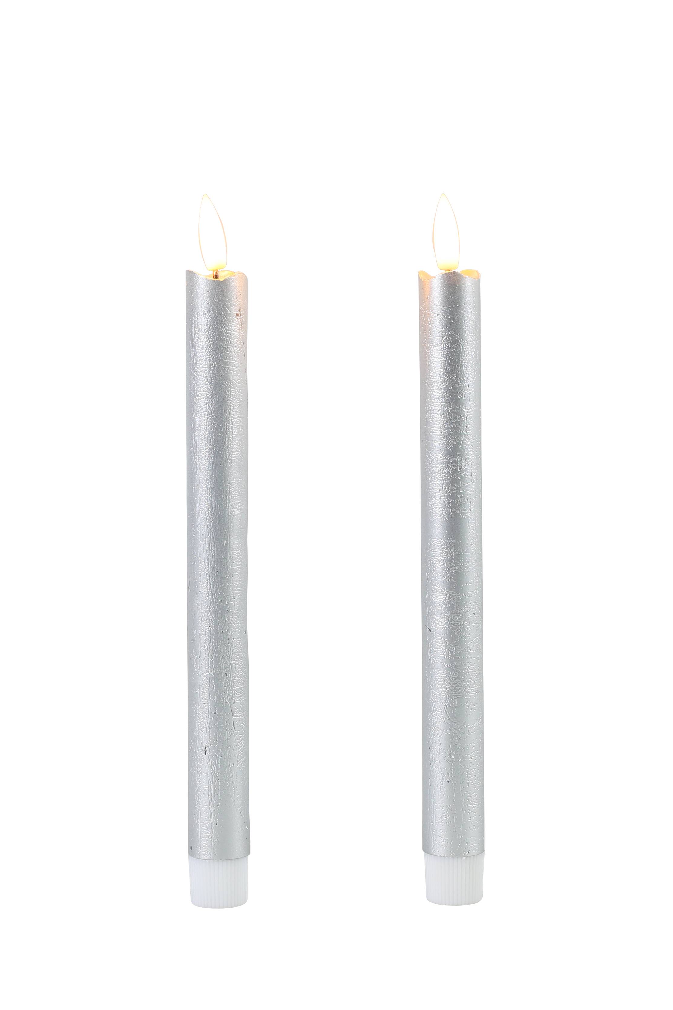 Ecloz - Set de 2 bougies argent LED chandelle - ECLOZ