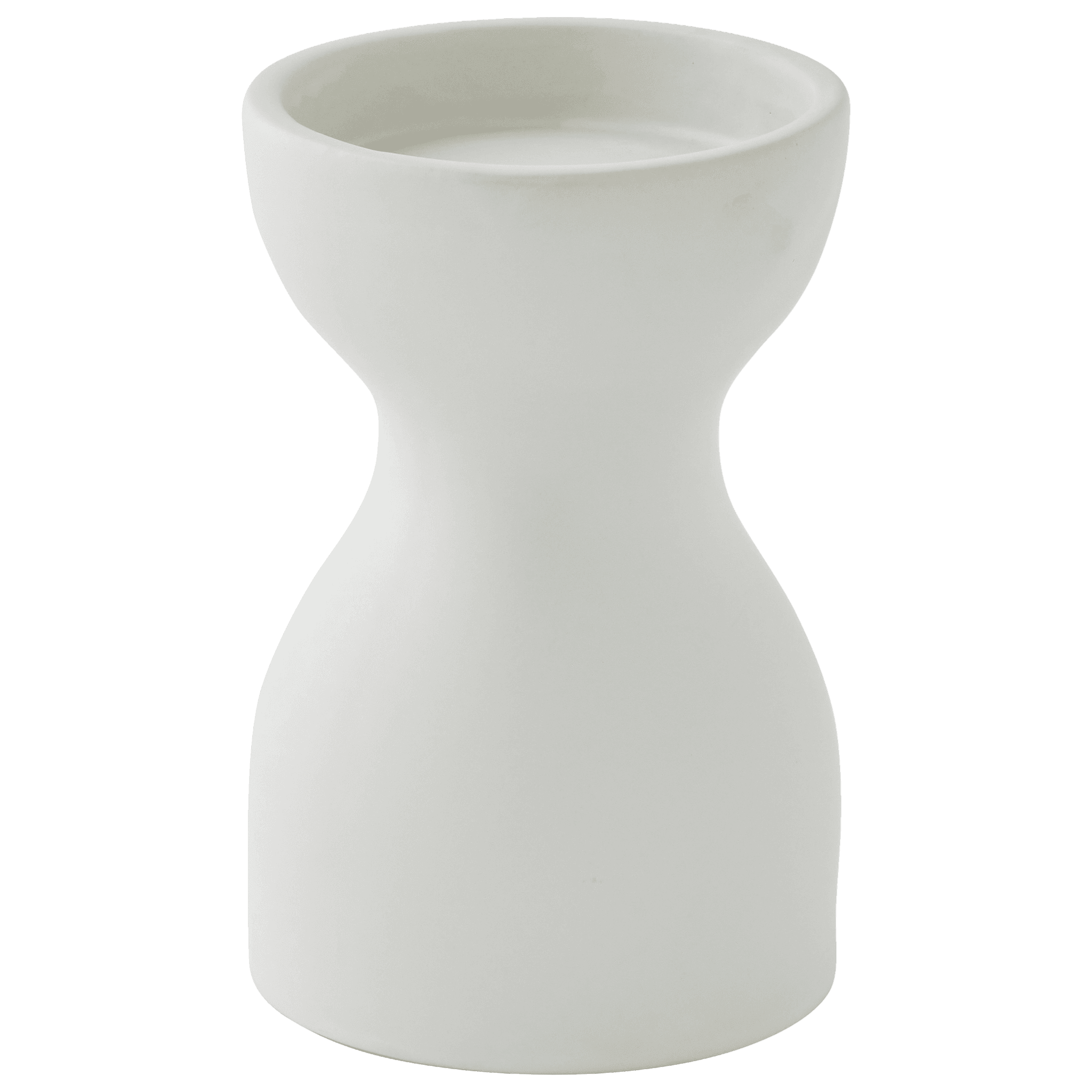 Bougeoir blanc en céramique H.15 cm - ECLOZ - Imagen 2