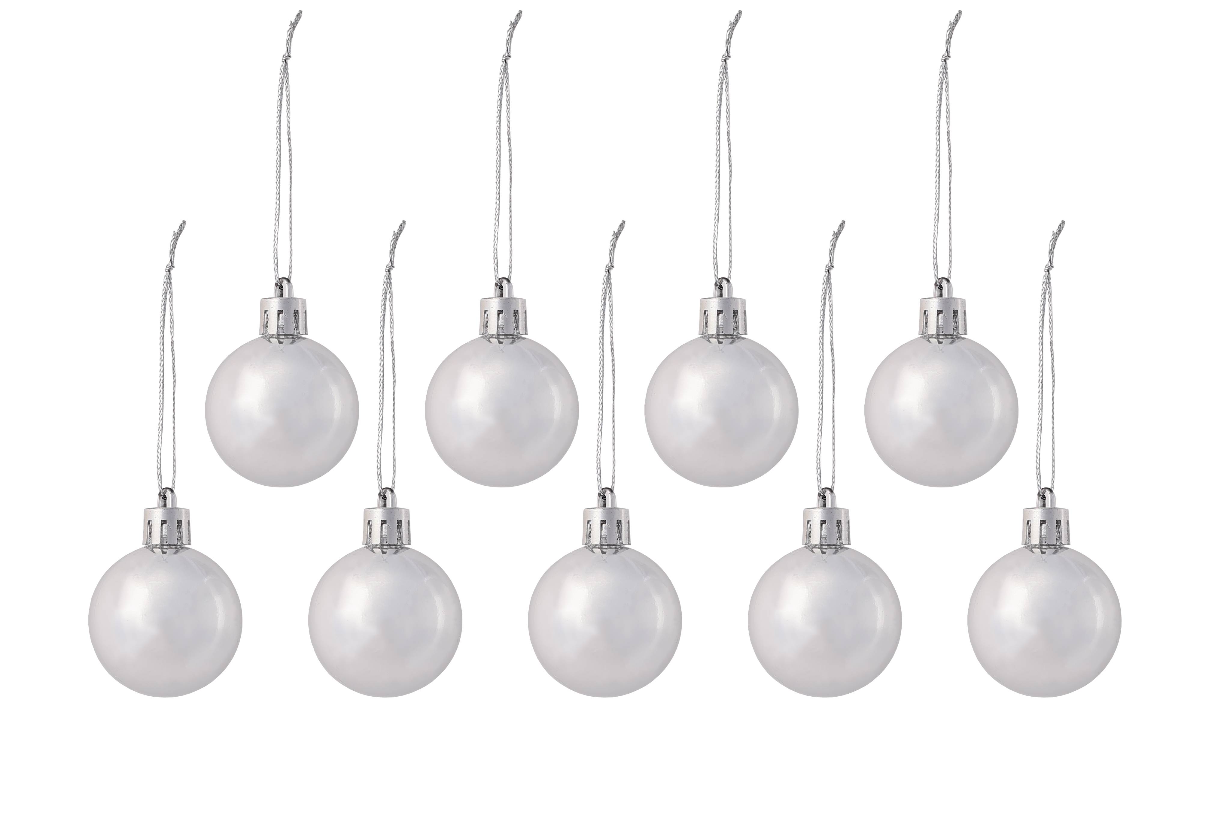 Ecloz - Boîte de 9 boules de Noël en plastique argent Ø 4 cm - ECLOZ