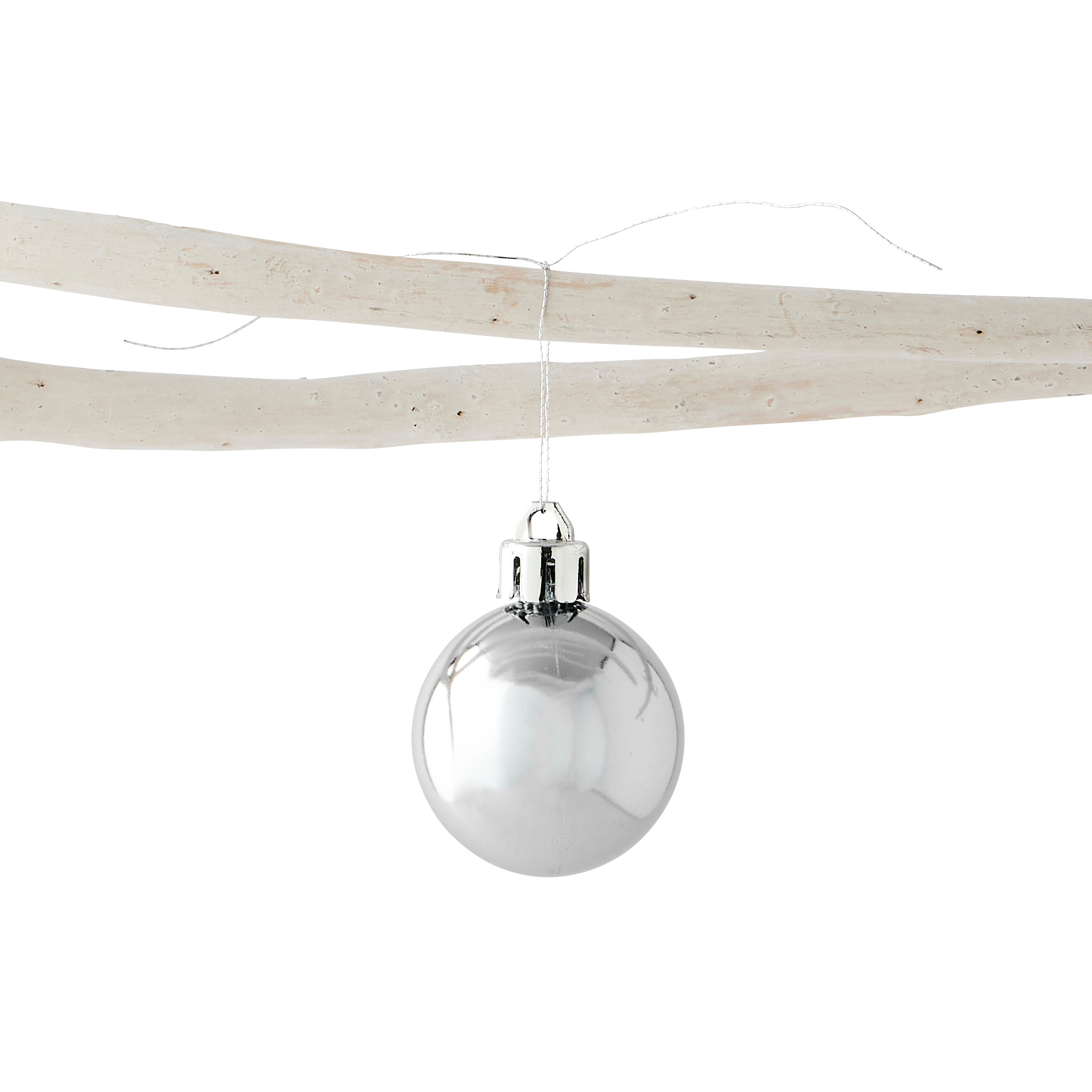 Ecloz - Boîte de 9 boules de Noël en plastique argent Ø 4 cm - ECLOZ - Image 2