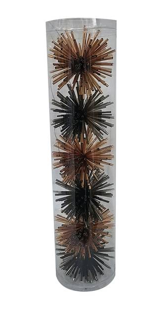 Ecloz - Tube de 4 suspensions décoratives de Noël à paillettes orange et vertes - ECLOZ