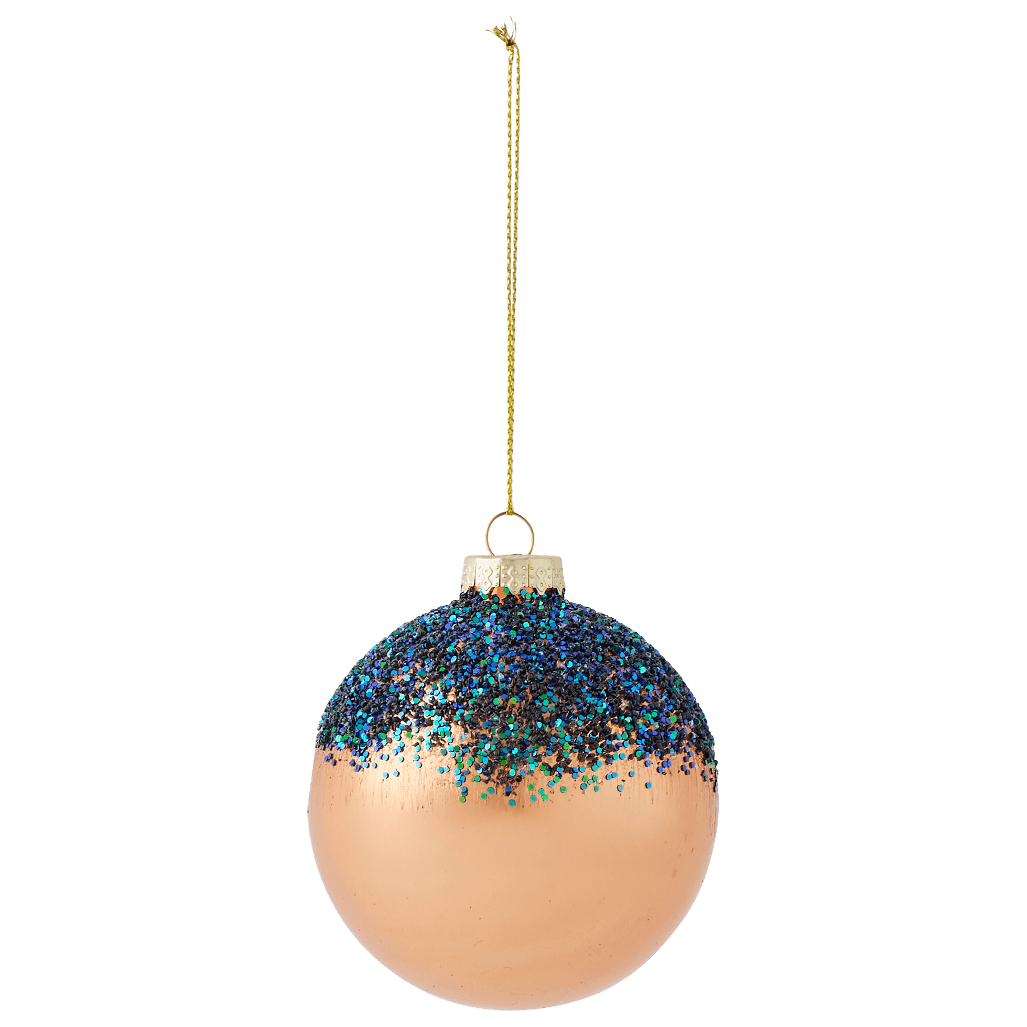 Boule de Noël bicolore marron et bleu Ø 8 cm - ECLOZ - Image 2