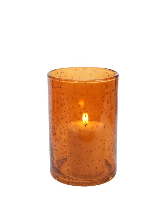 Photophore en verre orange H.15 cm - ECLOZ