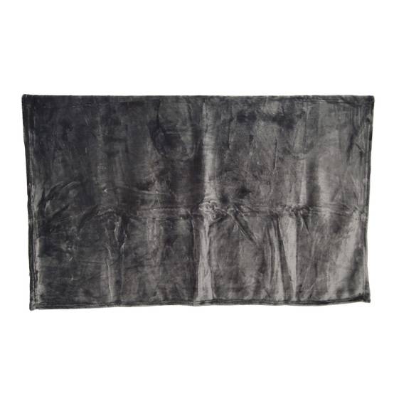 Plaid en polyester 400 g L.150 x l.125 cm gris foncé - ECLOZ - Image 1