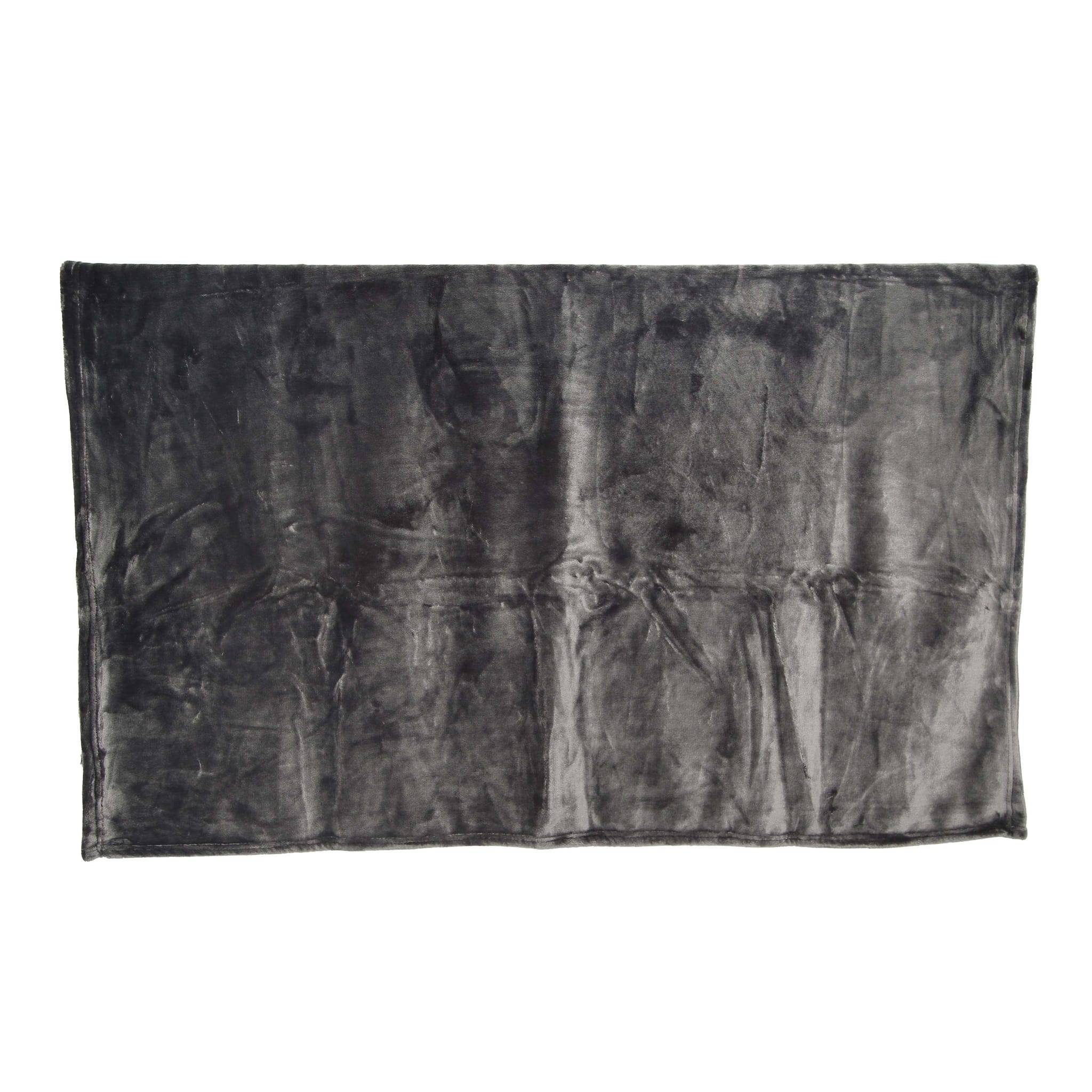 Plaid en polyester 400 g L.150 x l.125 cm gris foncé  - ECLOZ - Image 1