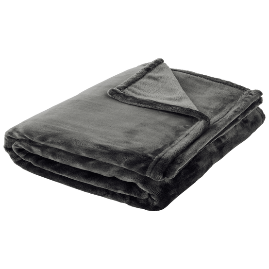 Plaid en polyester 400 g L.150 x l.125 cm gris foncé - ECLOZ - Image 2