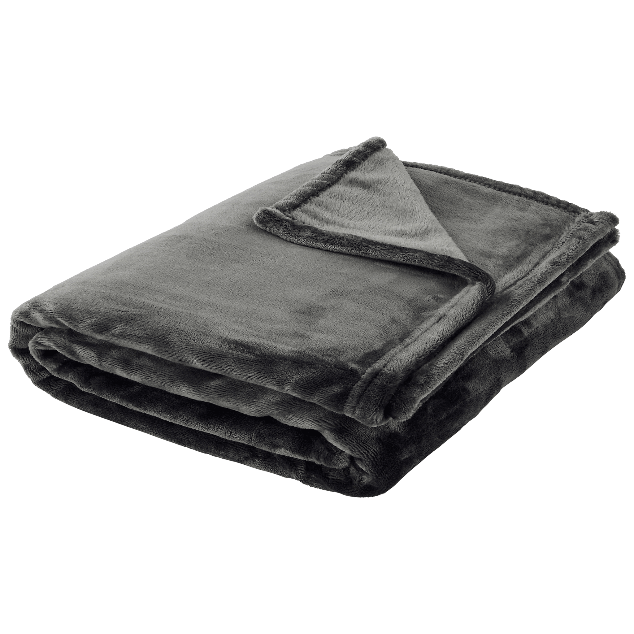 Plaid en polyester 400 g L.150 x l.125 cm gris foncé  - ECLOZ - Image 2