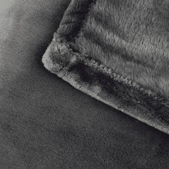 Plaid en polyester 400 g L.150 x l.125 cm gris foncé - ECLOZ - Image 4