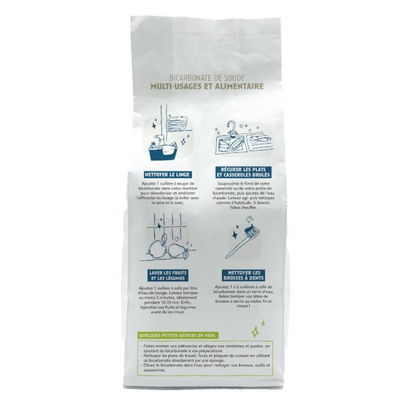 Sans Marque - Bicarbonate extra fin - sachet kraft 1 kg - La compagnie du bicarbonate - Imagen 2
