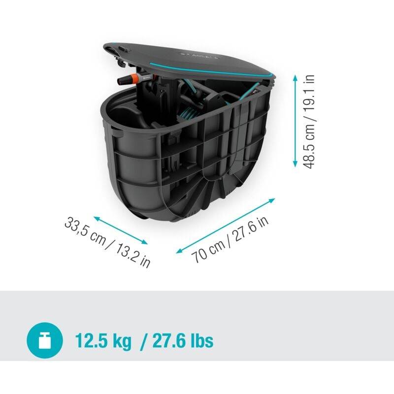 Gardena - Dévidoir automatique enterré plastique noir avec tuyau L. 1,5 m - Gardena
