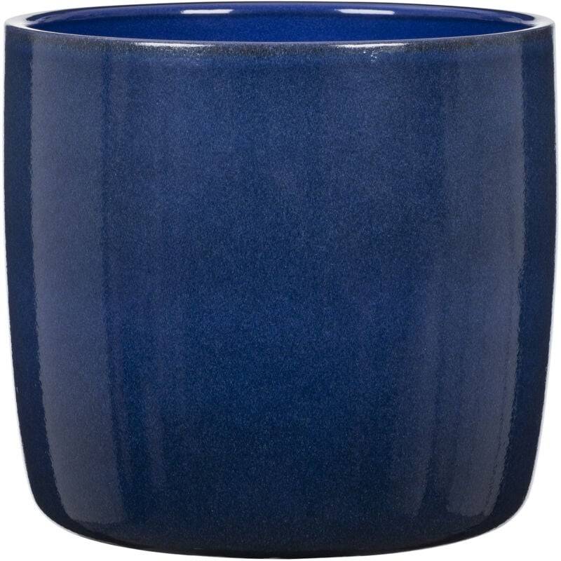 Solido pot de fleurs en céramique bleu mystique Ø28 cm H.25.3 cm - Scheurich
