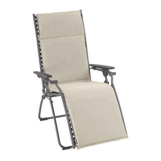 Lafuma-Mobilier - Fauteuil de jardin acier latte Relax Lafuma Mobilier - Image 1