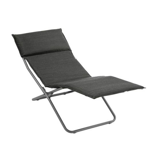 Lafuma-Mobilier - Chaise longue de jardin acier onyx Bayanne Lafuma Mobilier - Image 2