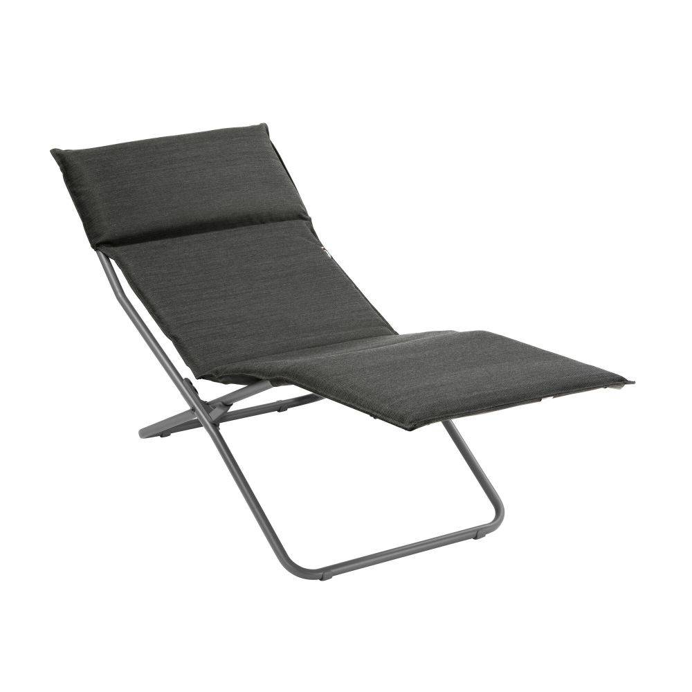 Lafuma-Mobilier - Chaise longue de jardin acier onyx Bayanne Lafuma Mobilier - Image 2