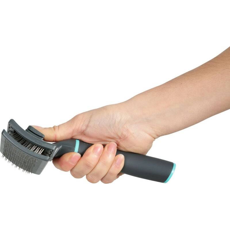 Brosse slicker rétractable ABS noir L.18.5 cm l.7.5 cm H.5.2 cm ép.5 cm S - Zolux - Image 1