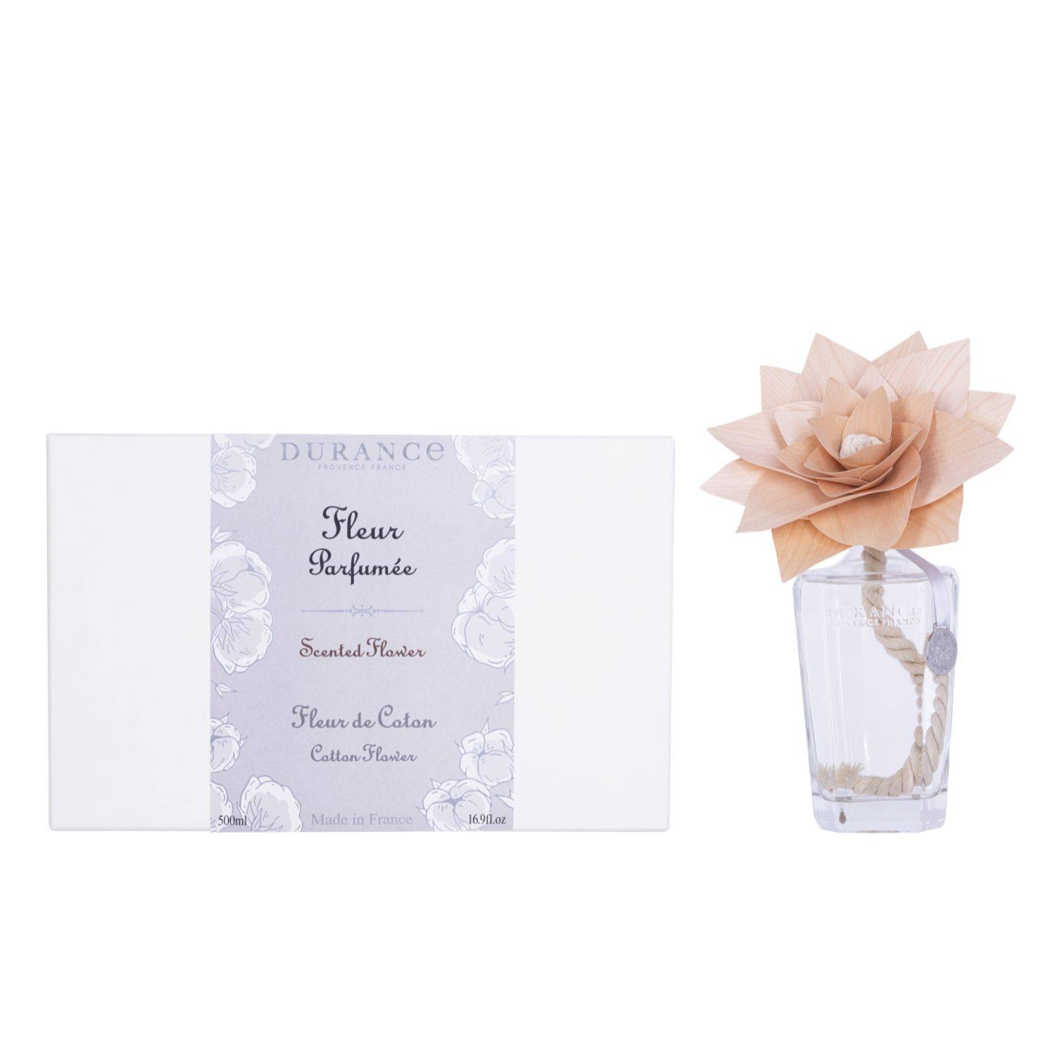 Durance - Fleur parfumée en bois 500 mL Fleur de Coton