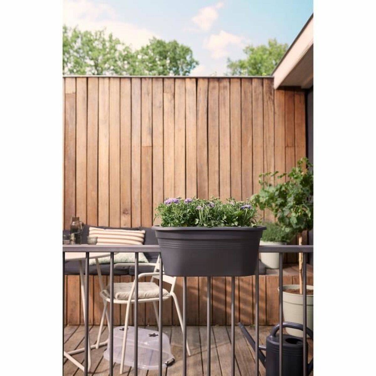 Balconnière rectangulaire noire L.55 cm l.28.5 cm H.25 cm - Elho