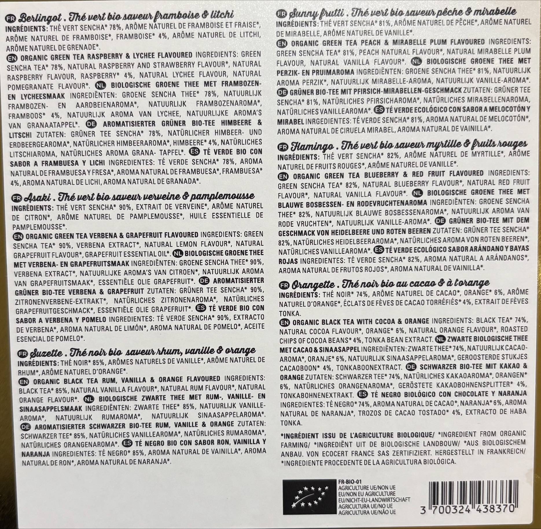Terre d'Oc - Coffret assortiment 42 sachets de thés BIO Gourmands - Terre d'Oc - Imagen 3