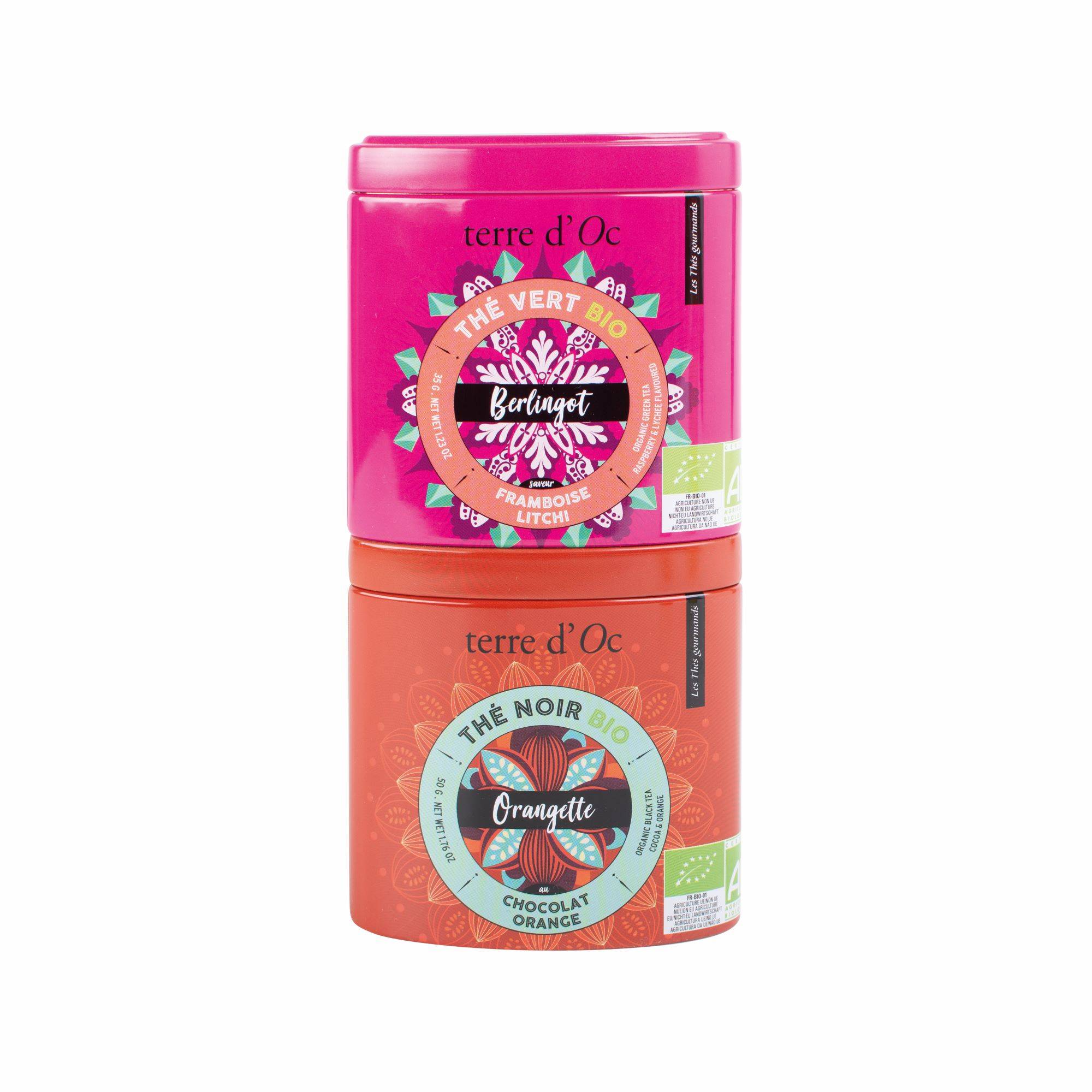 Terre d'Oc - 2 thés BIO Framboise-Litchi 35 g / Chocolat-orange 50 g - Terre d'Oc - Imagen 3