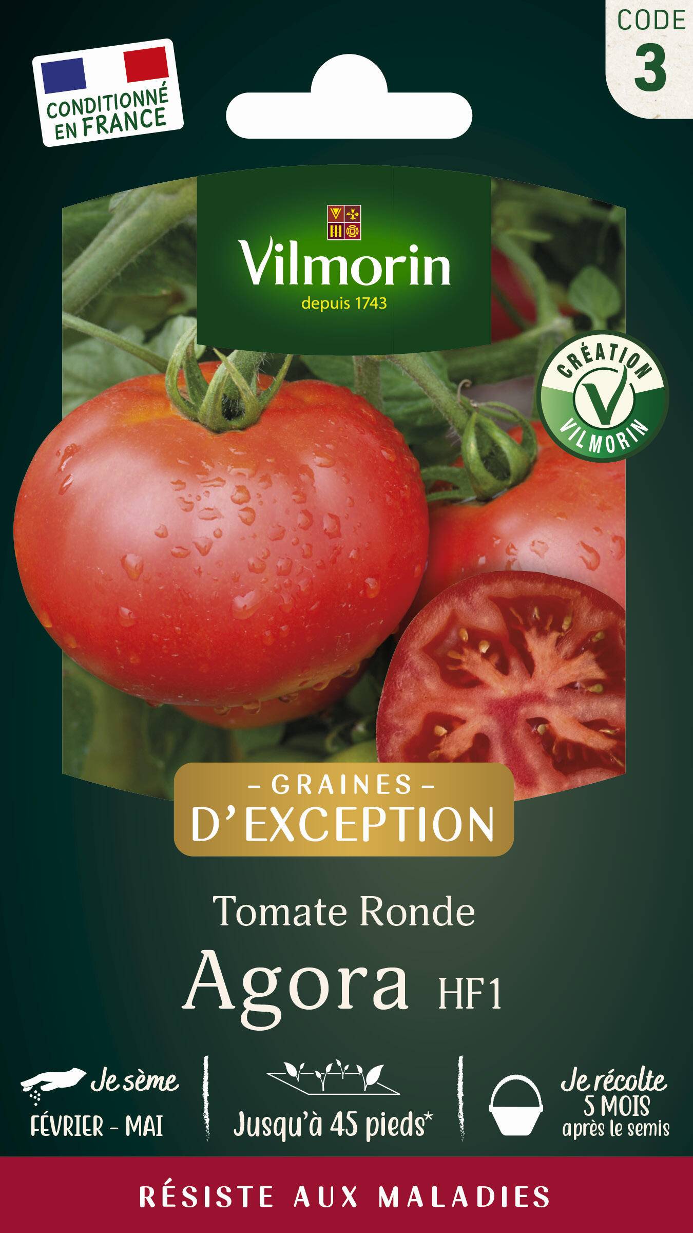 Vilmorin - Tomate Agora F1 serie 3 sachet graines 0,2 g - Vilmorin - Image 1