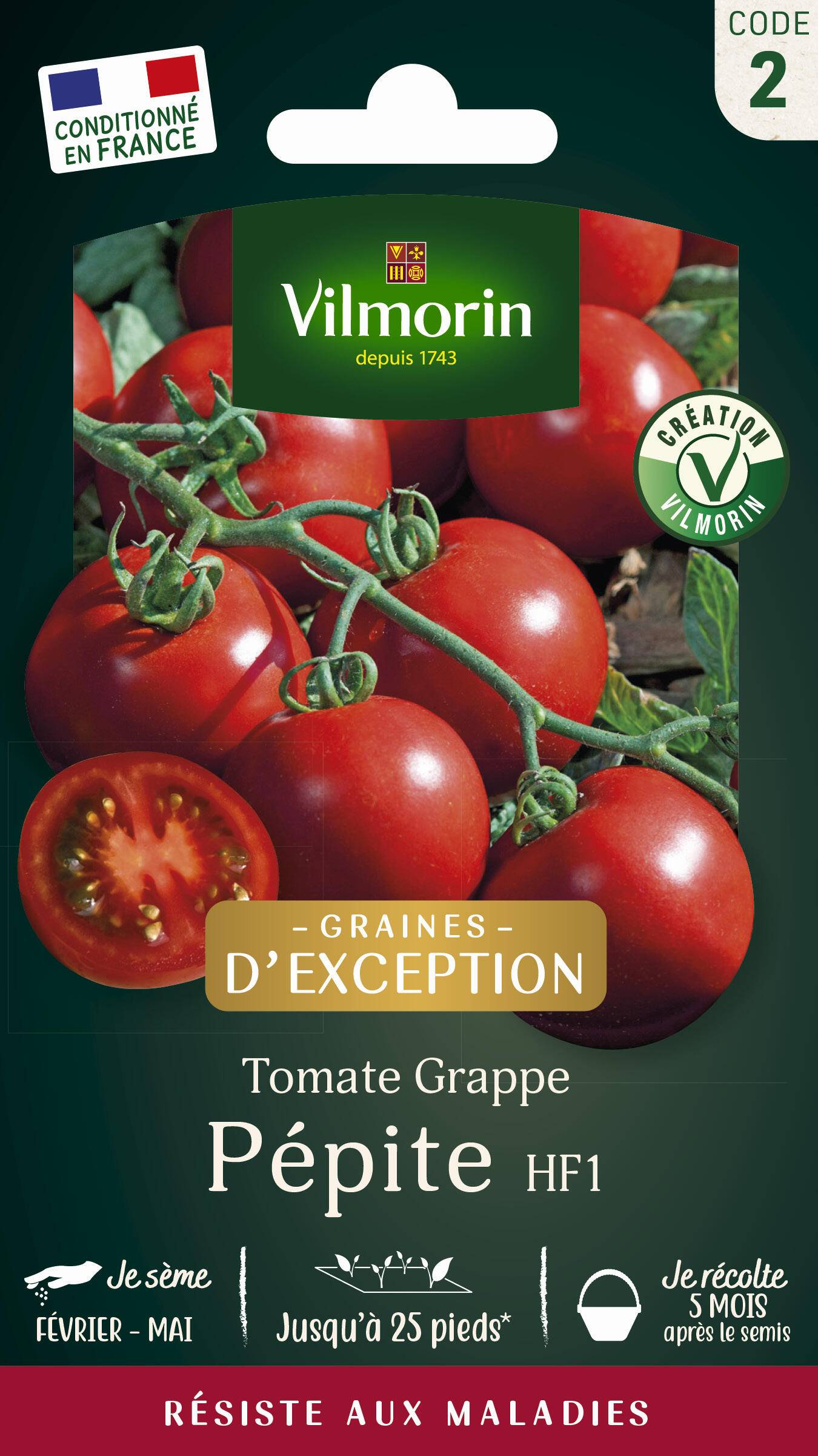 Vilmorin - Tomate Pépite F1 serie 2 sachet graines 0,1 g - Vilmorin - Image 1