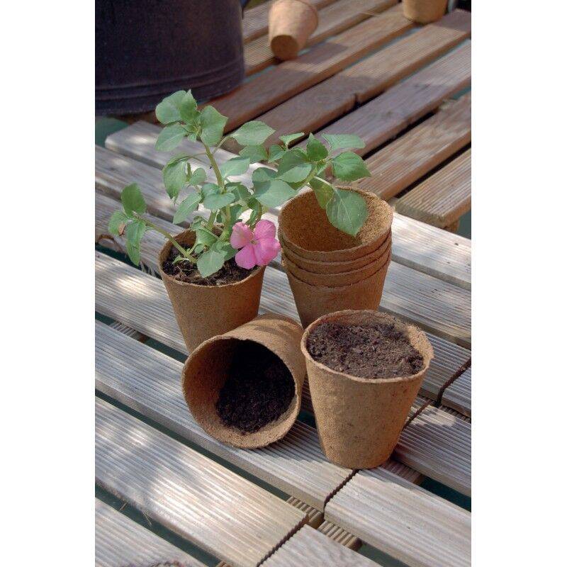 Pot biodégradable en fibres de bois Ø6 cm L.6.0 cm l.1.0 cm H.6.0 cm - Nortene