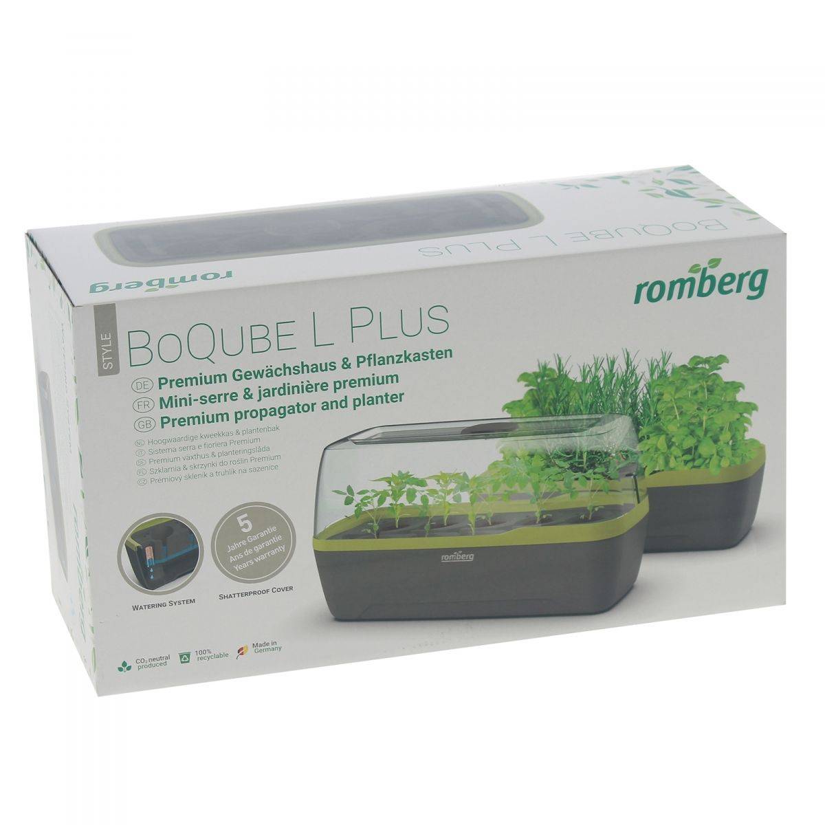 Serre d'intérieur Boqube L plus pvc rigide anthracite-vert L.41 cm l.17 cm H.23 cm - Romberg