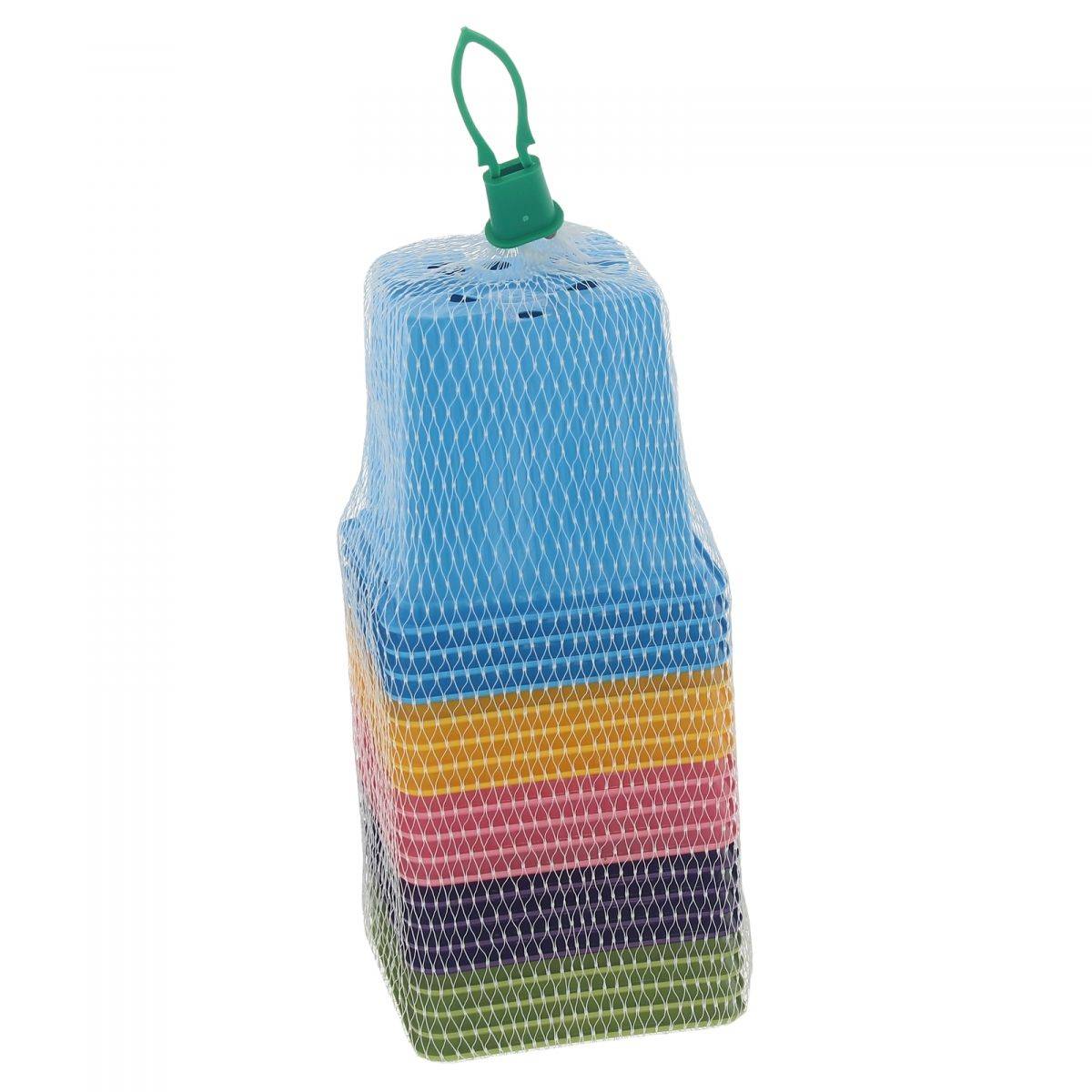 Set de 20 godets carrés PVC multicolore L.8 cm l.8 cm H.7 cm - Romberg