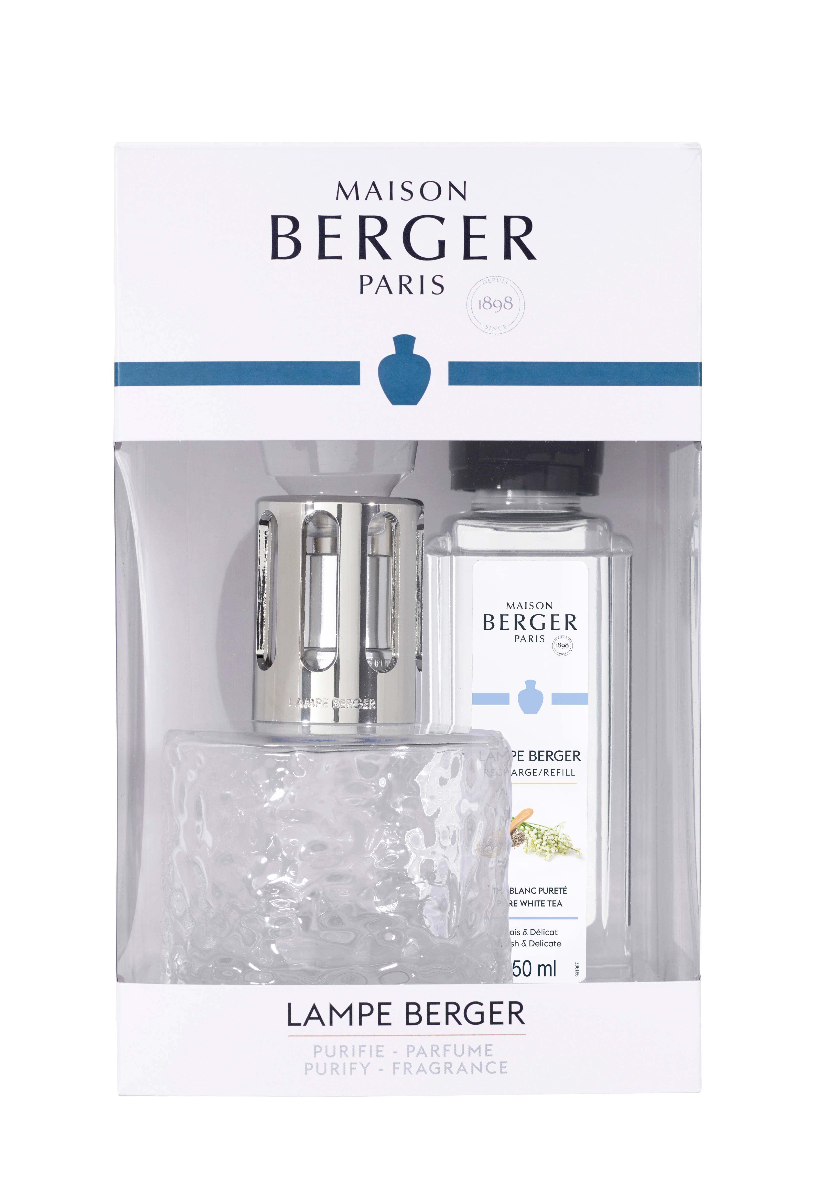 Produits Berger - Coffret Lampe Mirage Transparente 250ml Thé Blanc