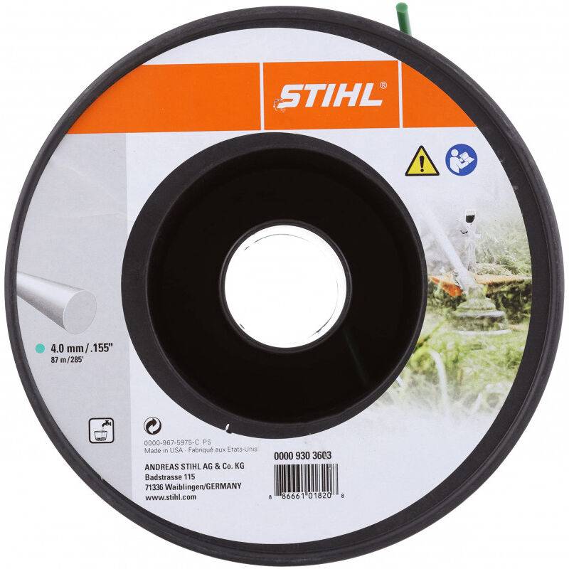 Bobine de fil de coupe rond nylon vert foncé Ø 4,0 mm x L.87 m - Stihl - Image 1
