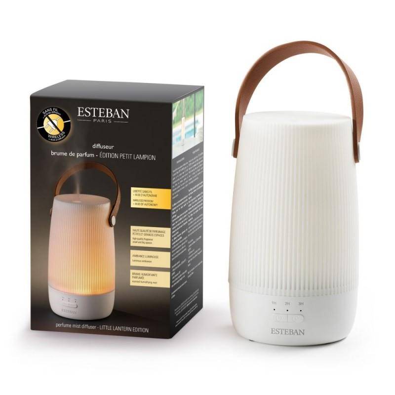 Diffuseur brume de parfum petit lampion plastique blanc l.9.5 cm H.17 cm Ø9.5 cm - Esteban - Imagen 3