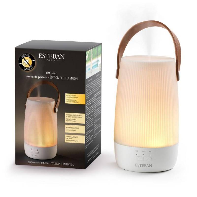 Diffuseur brume de parfum petit lampion plastique blanc l.9.5 cm H.17 cm Ø9.5 cm - Esteban