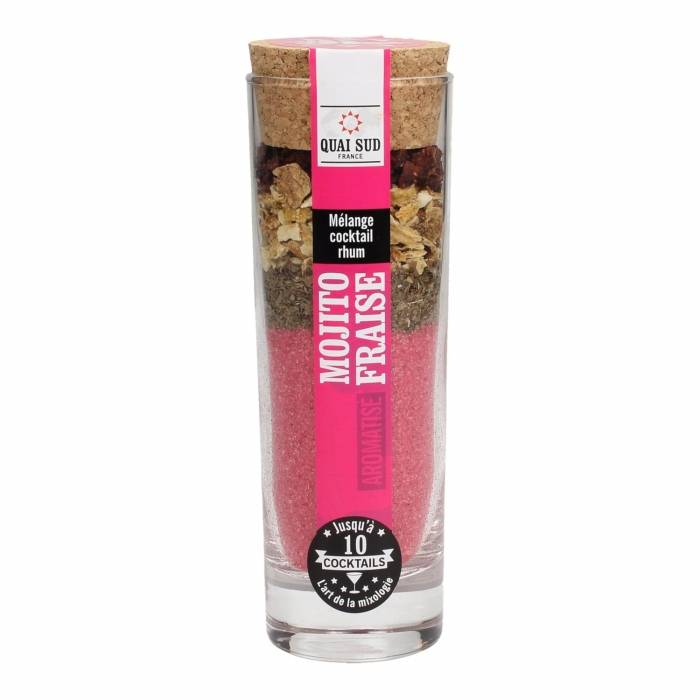 Mélange pour mojito fraise en verre transparent - Quai sud