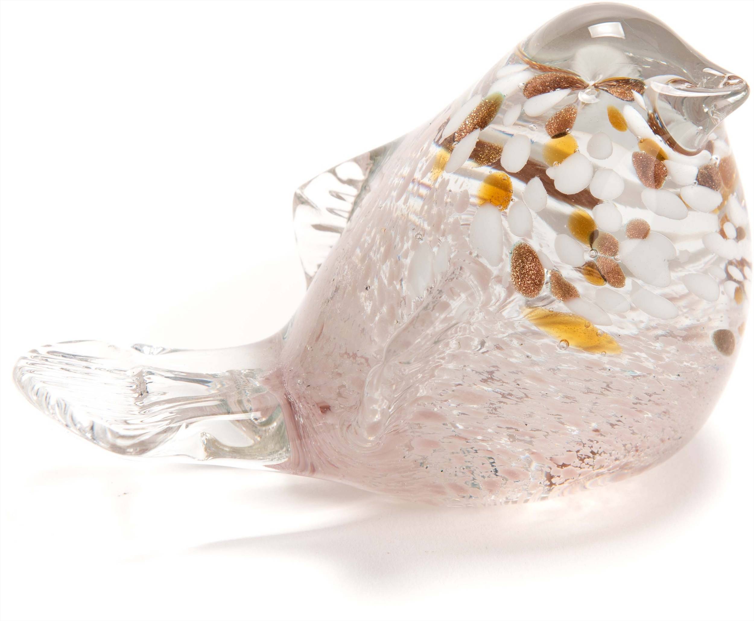 NONAME - Oiseau décoratif type globe en verre rose L.7 cm l.12 cm H.9 cm - Amadeus - Imagen 2