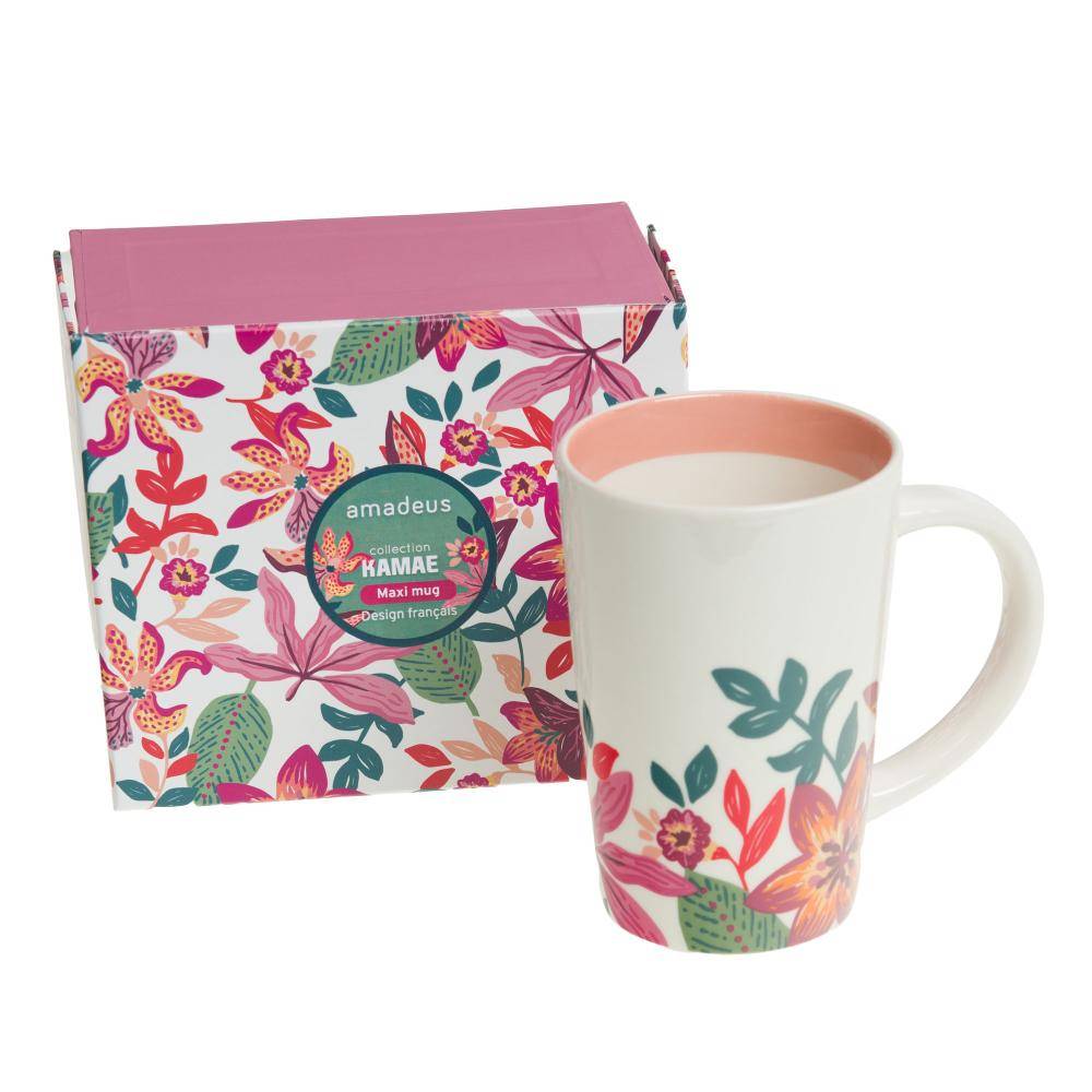 NONAME - Set maxi taza Kamae porcelana decorada L.12.3 cm l.6.3 cm H.8.5 cm 33 cl - Amadeus - Imagen 1