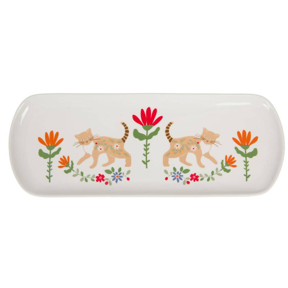 NONAME - Plat rectangulaire Loris porcelaine multicolore L.36.5 cm l.14 cm H.1.8 cm - Amadeus - Image 1