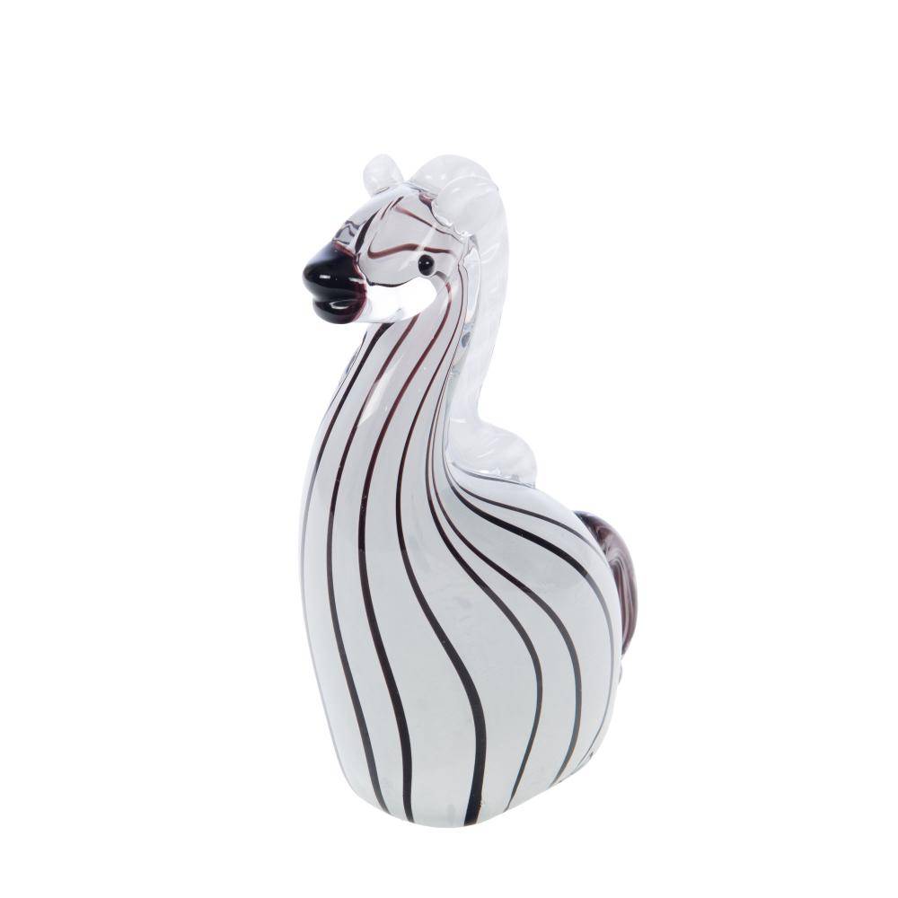 No Name - Zèbre Amandine objet décoratif verre blanc L.5.5 cm l.10 cm H.16 cm - Amadeus