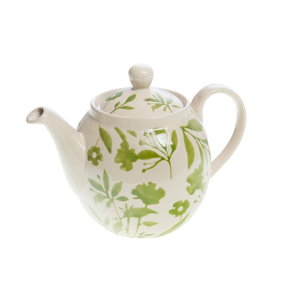 NONAME - Théière infuseur Billie en grès vert et blanc L.14 cm l.23 cm H.5.5 cm - Amadeus - Imagen 1