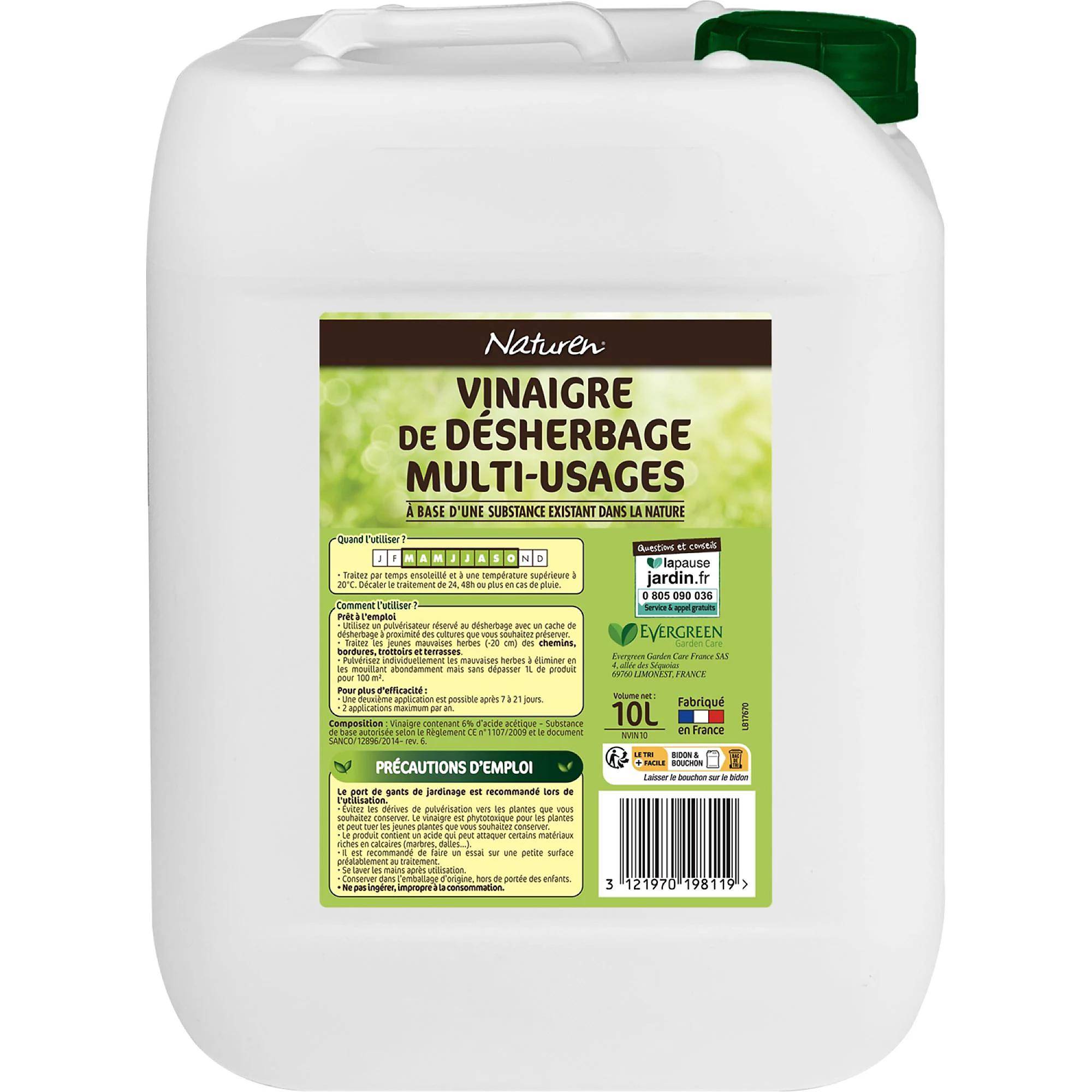 Vinagre de desherbado multiusos listo para usar 10L - Naturen