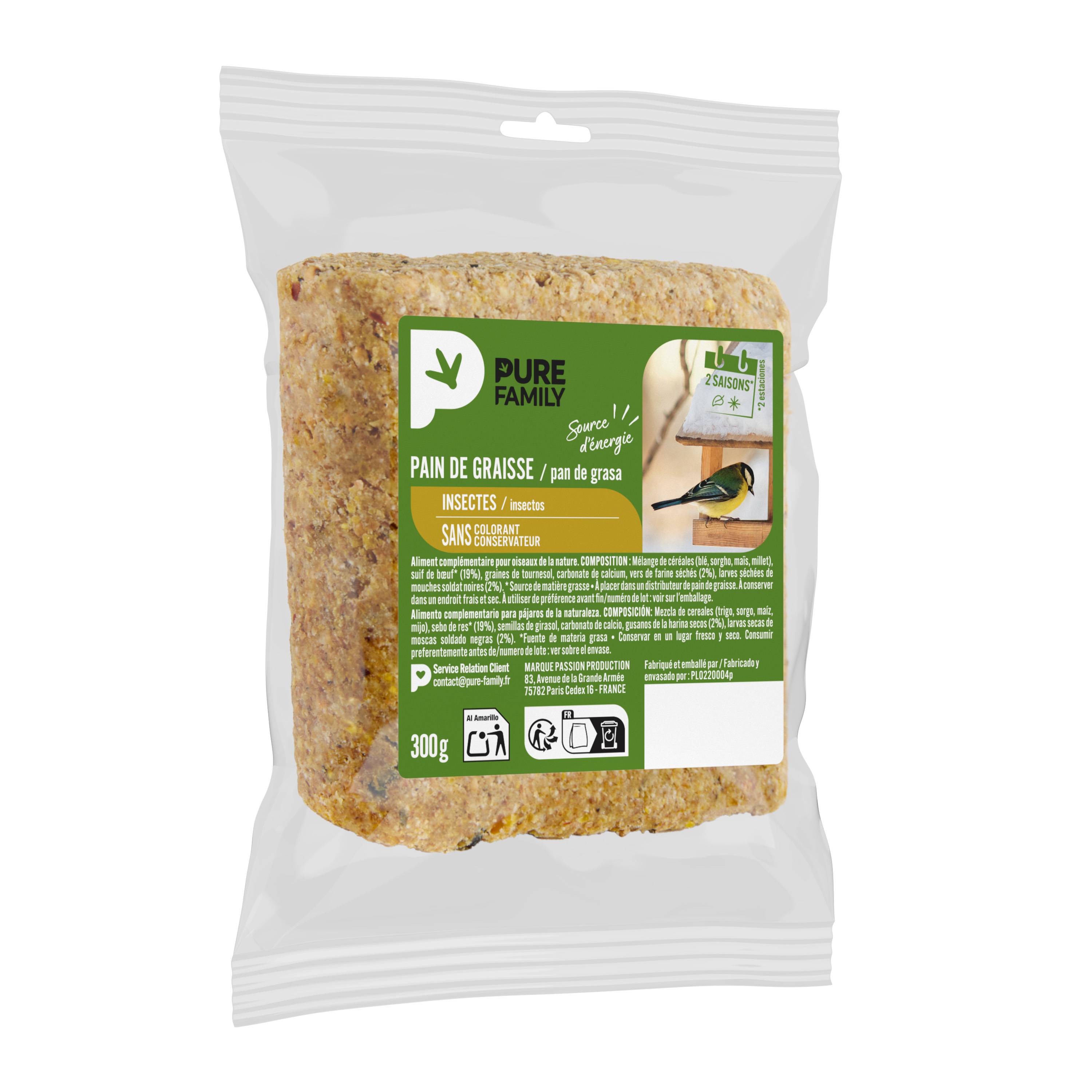 Pure Family - Pain de graisse Insectes 300 g - PURE FAMILY
