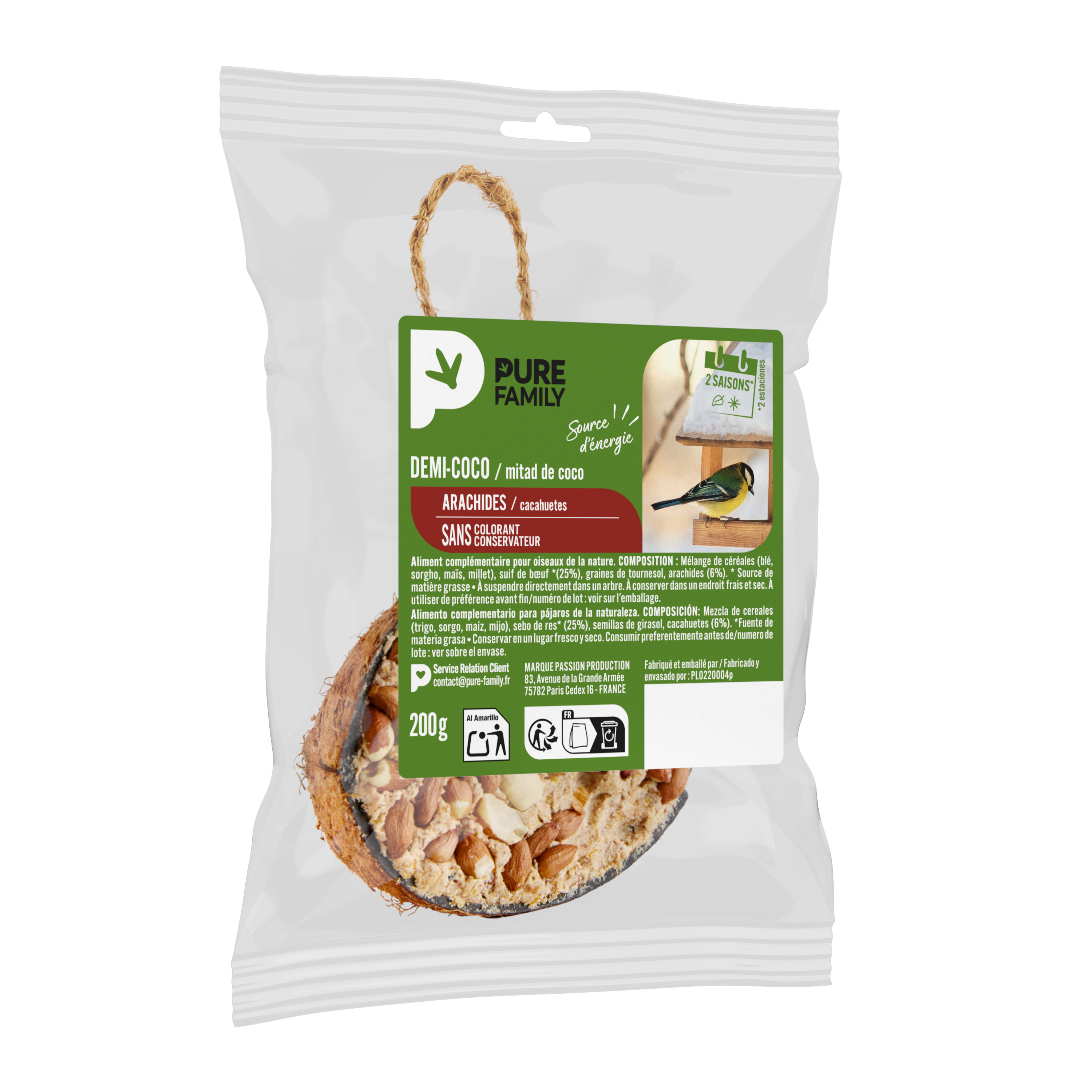Pure Family - Demi coco Arachide 200 g - PURE FAMILY - Image 2