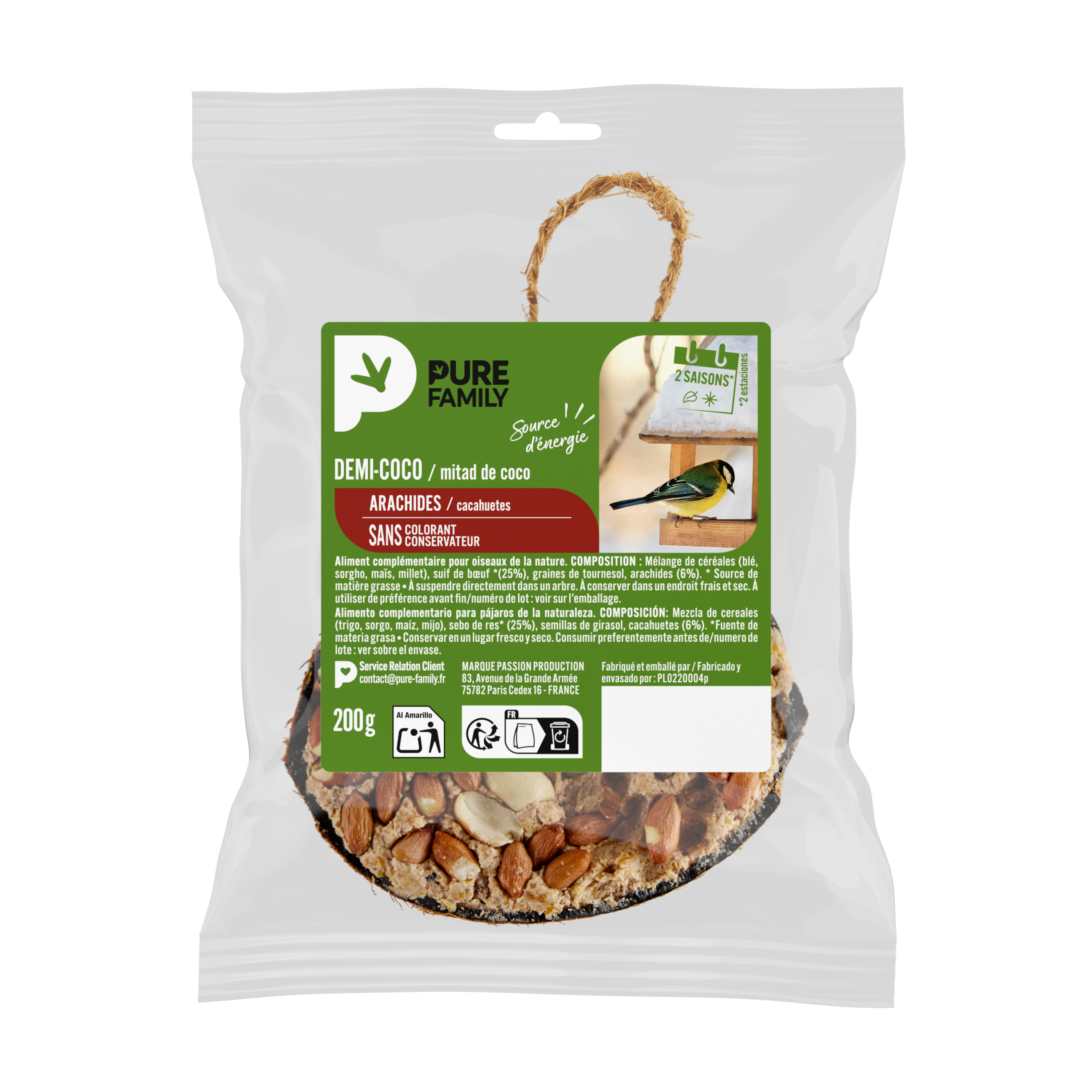 Pure Family - Demi coco Arachide 200 g - PURE FAMILY - Image 3