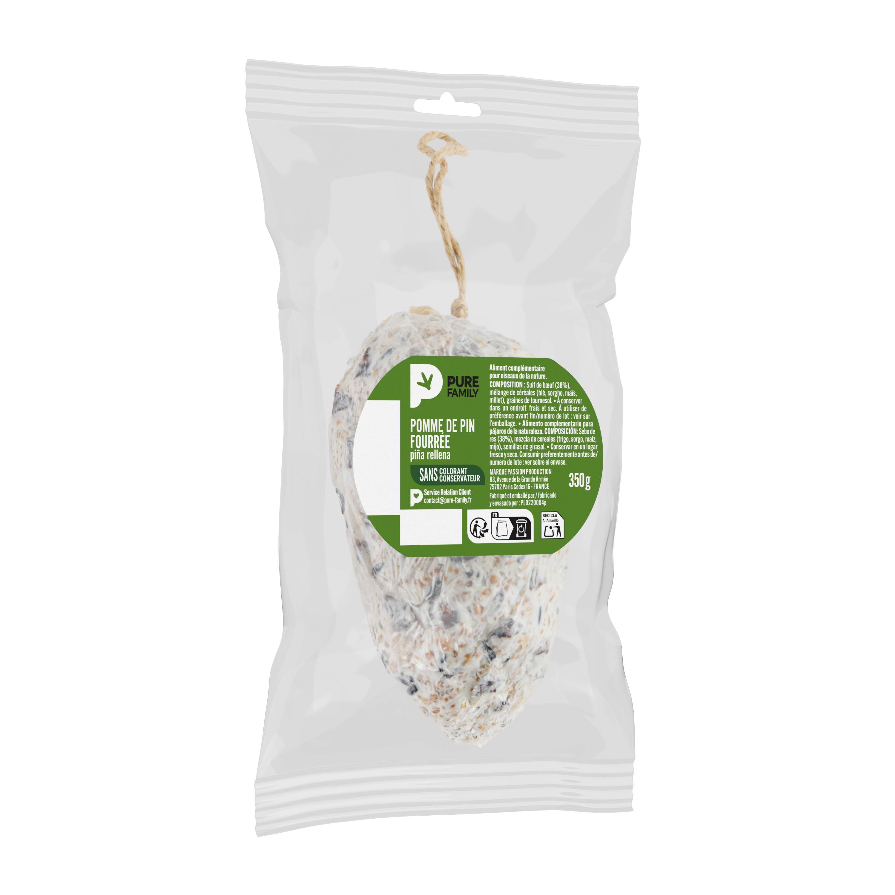 Pure Family - Pomme de pin avec graisse 350 g - PURE FAMILY