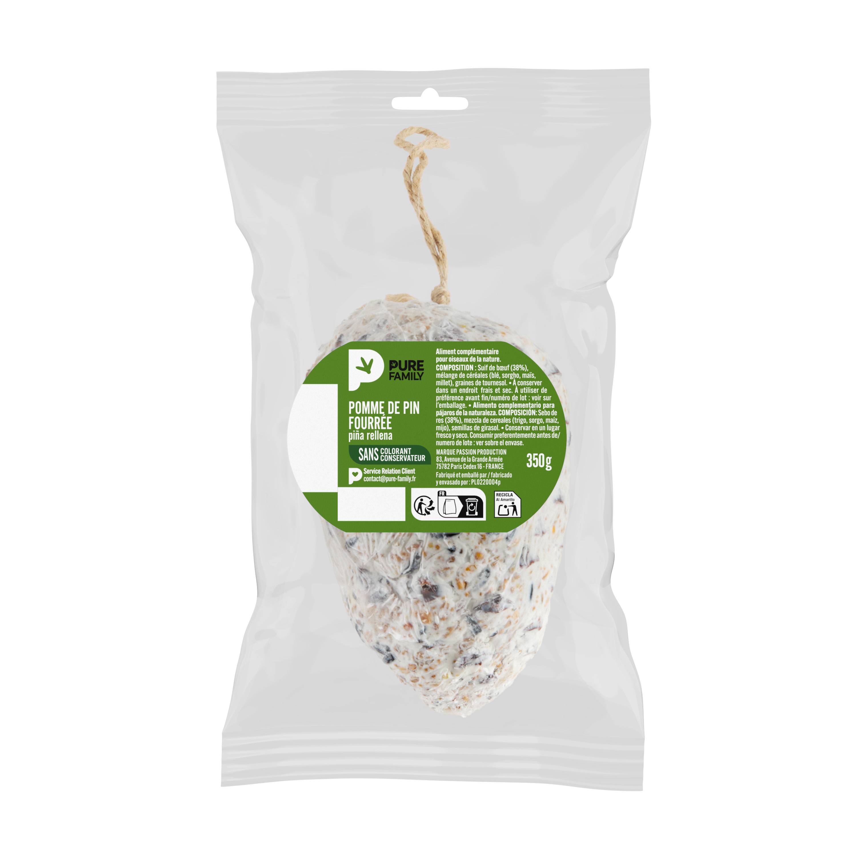 Pure Family - Pomme de pin avec graisse 350 g - PURE FAMILY - Imagen 7