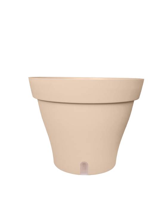 Ecloz - Pot de fleur d'intérieur à réserve d'eau plastique rond dia. 35cm crème Calypso ECLOZ