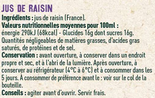 Les Sens du Terroir - Jus de raisin 1 L - Les Sens du Terroir - Imagen 2