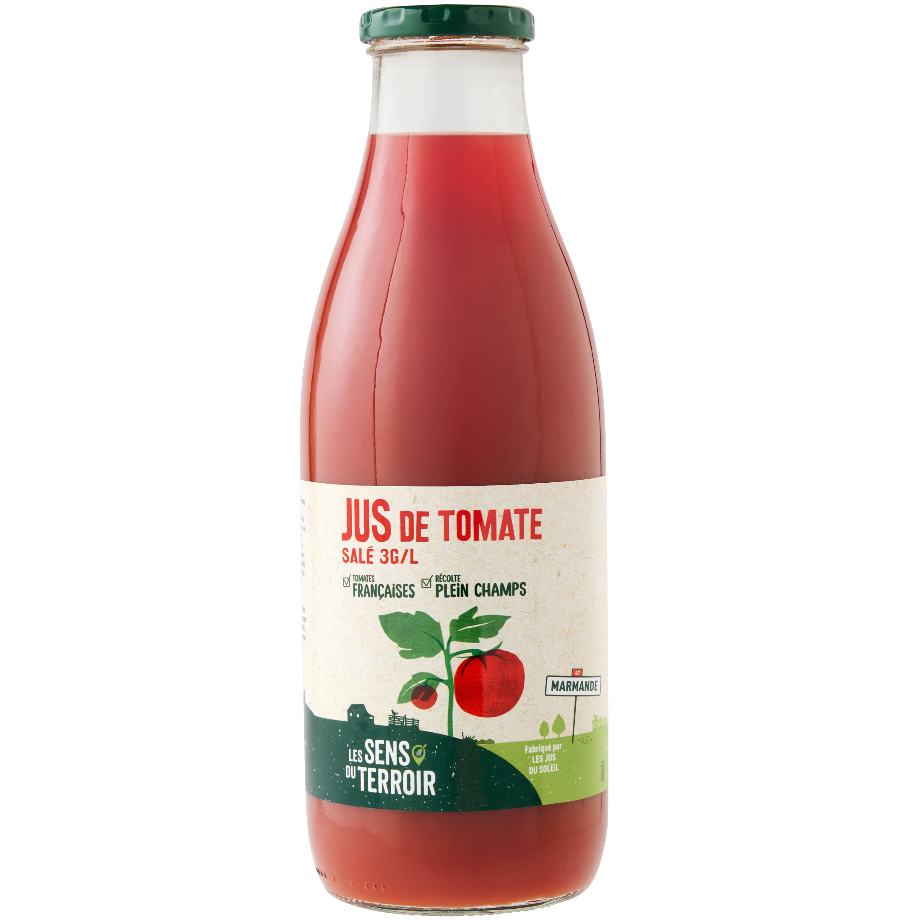 Les Sens du Terroir - Jus de tomate salé 3G/L 1 L - Les Sens du Terroir