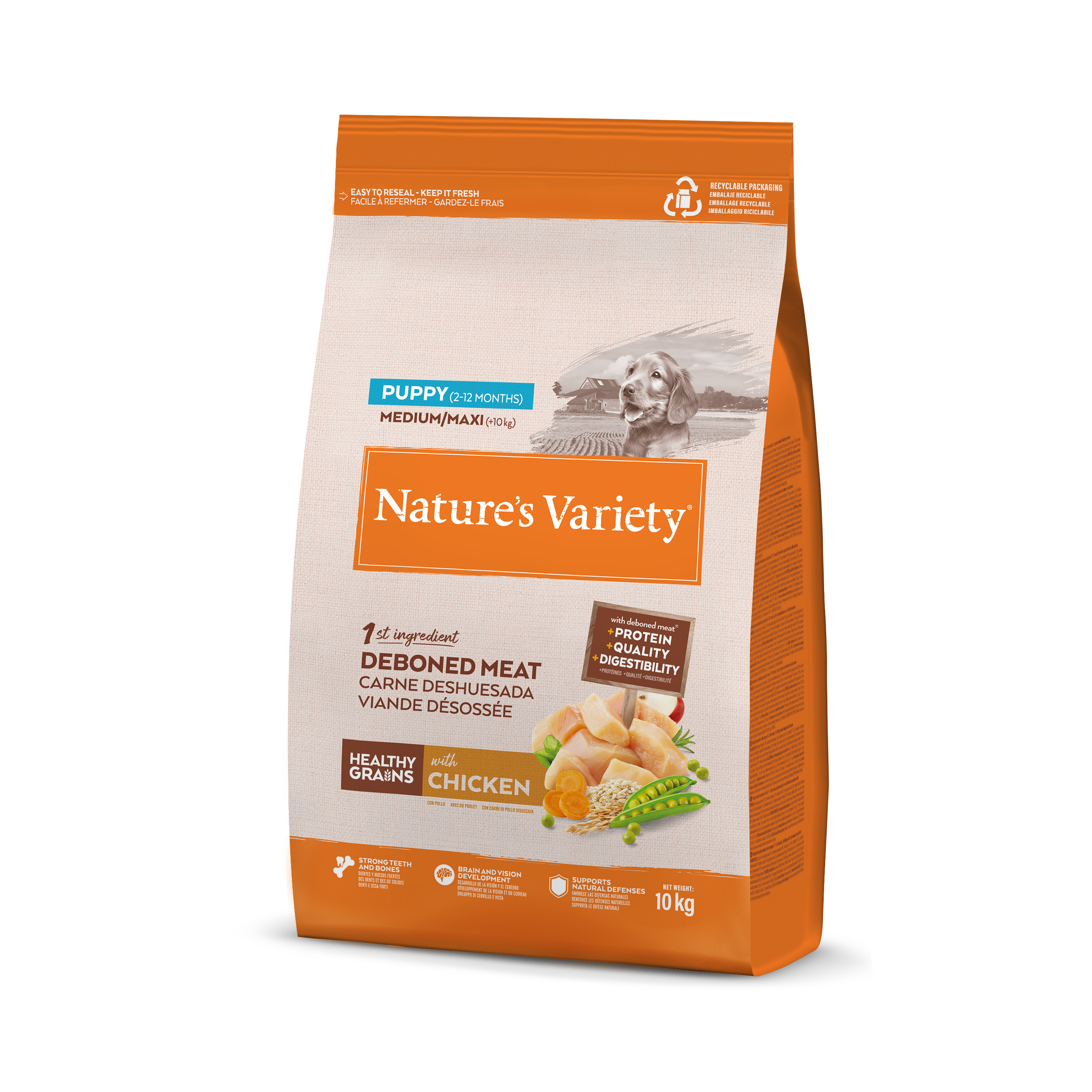 Croquettes pour chiot avec céréales saines medium maxi poulet 10 kg - Nature's Variety - Imagen 3